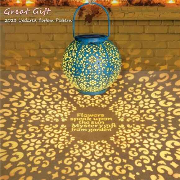 Solar Big Lantern Hanging Garden Outdoor Waterproof Decorative Lights Table Lamp - Picture 2 of 7